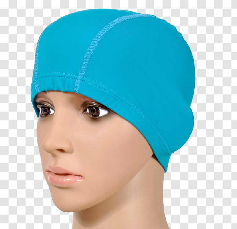 Beanie Swim Cap Knit Swimming - Goggles - Model Transparent PNG