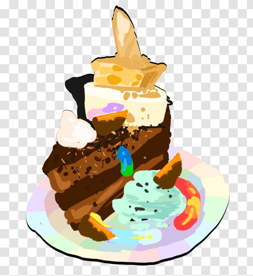 Sundae Chocolate Cake Birthday Torte Ice Cream - Buttercream Transparent PNG