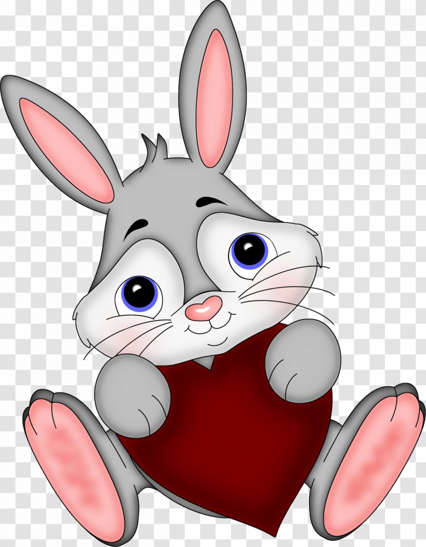 Domestic Rabbit Hare Easter Bunny Whiskers Clip Art - Heart Transparent PNG
