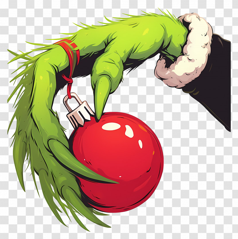 Grinch - Green Hand Holding Christmas Ornament Transparent PNG