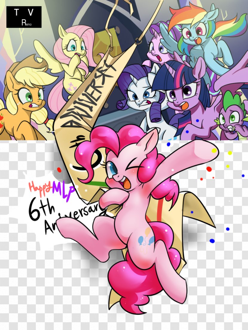 Twilight Sparkle Pony Applejack Pinkie Pie Rarity - Flower - 6th Anniversary Transparent PNG