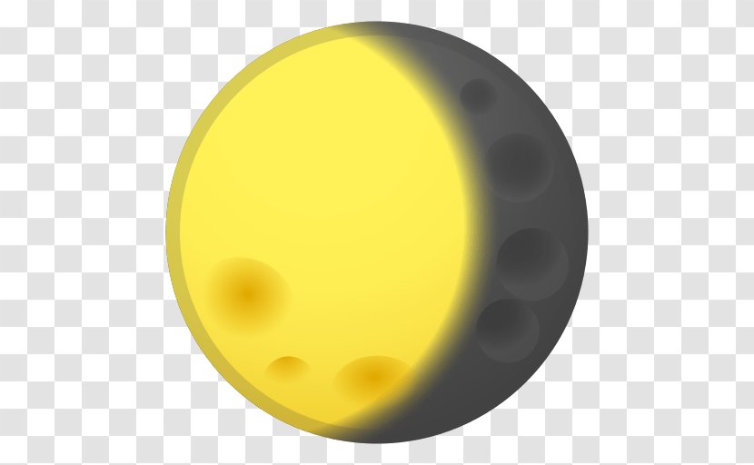 Emoji Moon Lunar Phase Crescent Earth - Yellow Transparent PNG