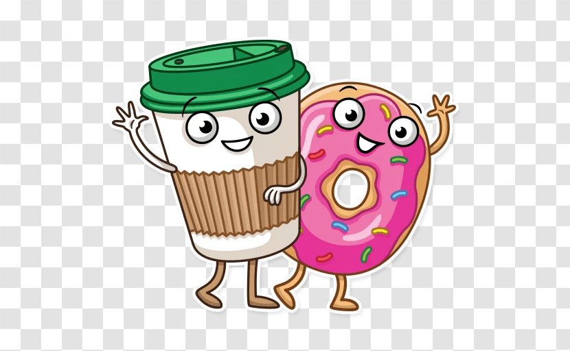 Coffee And Doughnuts Donuts Sticker Telegram Transparent PNG