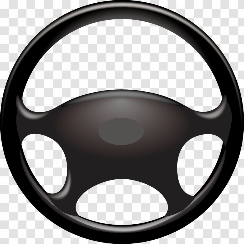 Steering Wheel Car - Black And White - Vector Material Transparent PNG