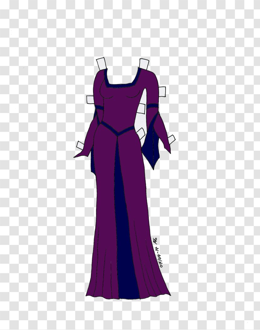 Robe Gown Dress Shoulder Sleeve - Purple Frock Transparent PNG