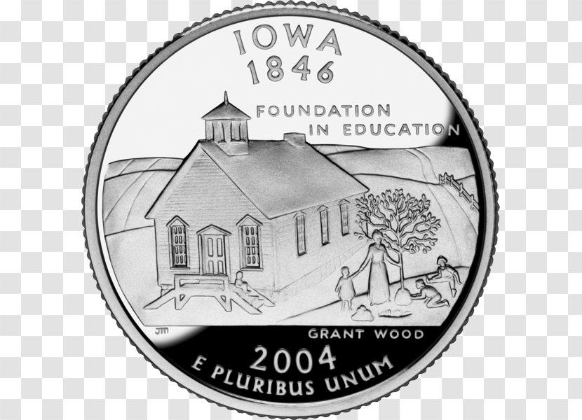 Iowa 50 State Quarters Coin United States Mint - Quarter Transparent PNG