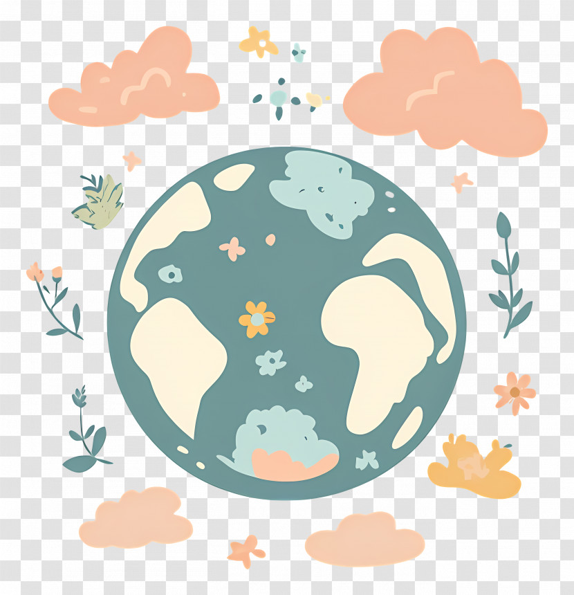 Planet Earth - Earth With Flowers Illustration Transparent PNG
