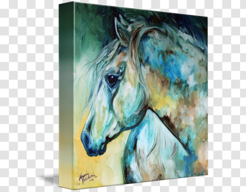 Mustang Tennessee Walking Horse Stallion Arabian Art - Moonlight Watercolor Transparent PNG