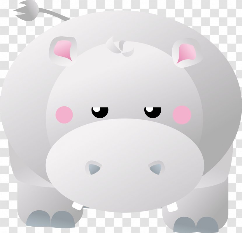 Hippopotamus Domestic Pig Rhinoceros Cartoon - Nose - Vector Hippo Transparent PNG