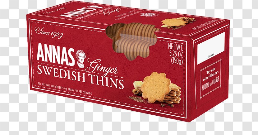 Ginger Snap Anna's Swedish Thins Biscuits Gingerbread - Mulled Wine - Onion Paprika Transparent PNG