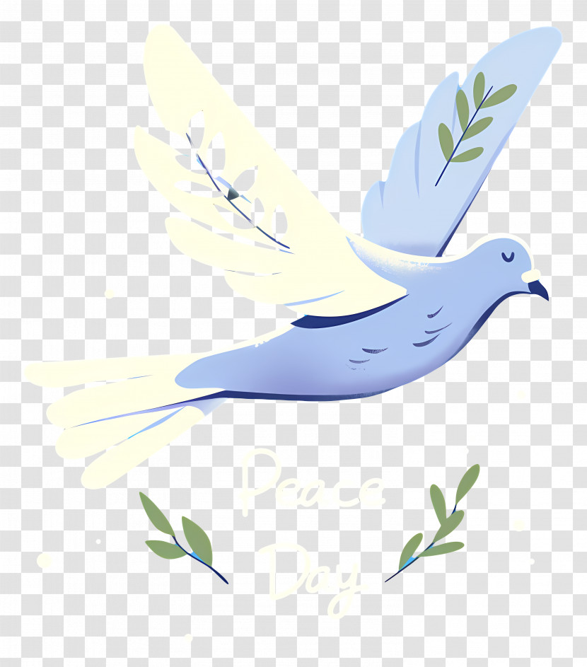 Flying Dove - Blue Dove With Olive Branch Transparent PNG