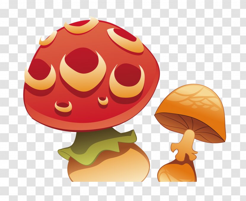 Cartoon Mushroom Illustration - Junk Food - Vector Transparent PNG