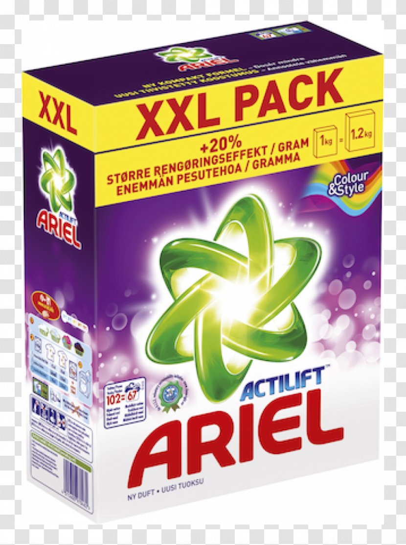 Laundry Detergent Ariel 67 Prań Proszek Kolor 2,814kg Actilift Waschmittel - Powder - 2,34kg36 WaschladungenAriel Shell Transparent PNG