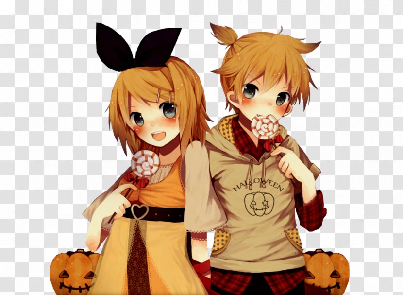 Kagamine Rin/Len Happy Halloween! Vocaloid Trick-or-treating - Silhouette - Halloween Transparent PNG