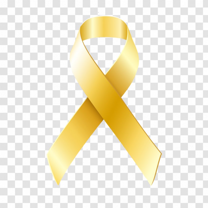 Yellow Ribbon Font Cancer - Awareness Transparent PNG