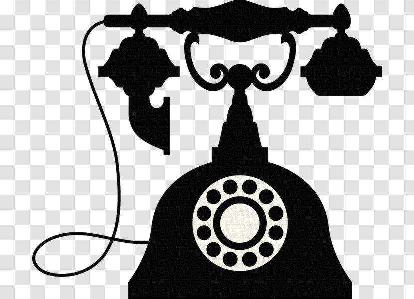 Telephone Drawing Mobile Phones Clip Art - Monochrome - Black Transparent PNG