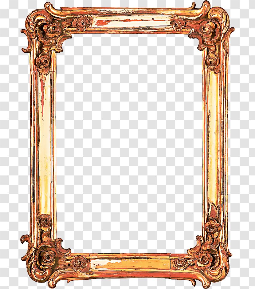 White Background Frame - Drawing - Copper Metal Transparent PNG