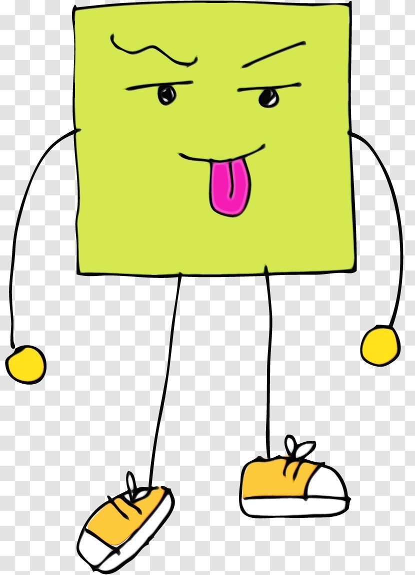 Yellow Line Art Pleased Child - Smile Transparent PNG