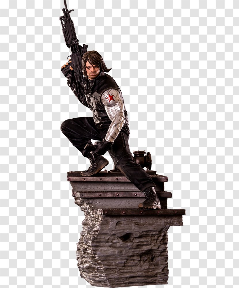 Captain America Statue Bucky Barnes Black Panther War Machine - Iron Man - Toy Soldiers Transparent PNG