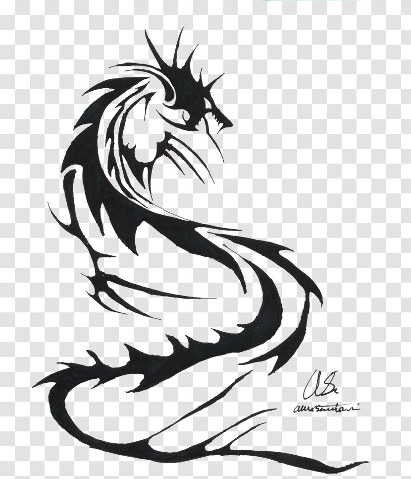 Tattoo Clip Art Image - Mythical Creature - Tatoo Design Transparent PNG