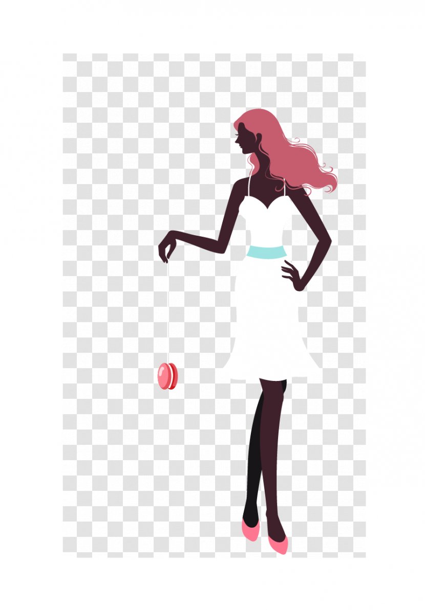 Dress Illustration - Fashion - Wearing A White Beauty Vector Material Transparent PNG