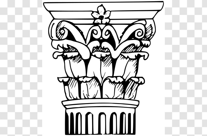 Corinthian Order Column Architecture Capital Clip Art - Classical - Cartoon Cliparts Transparent PNG