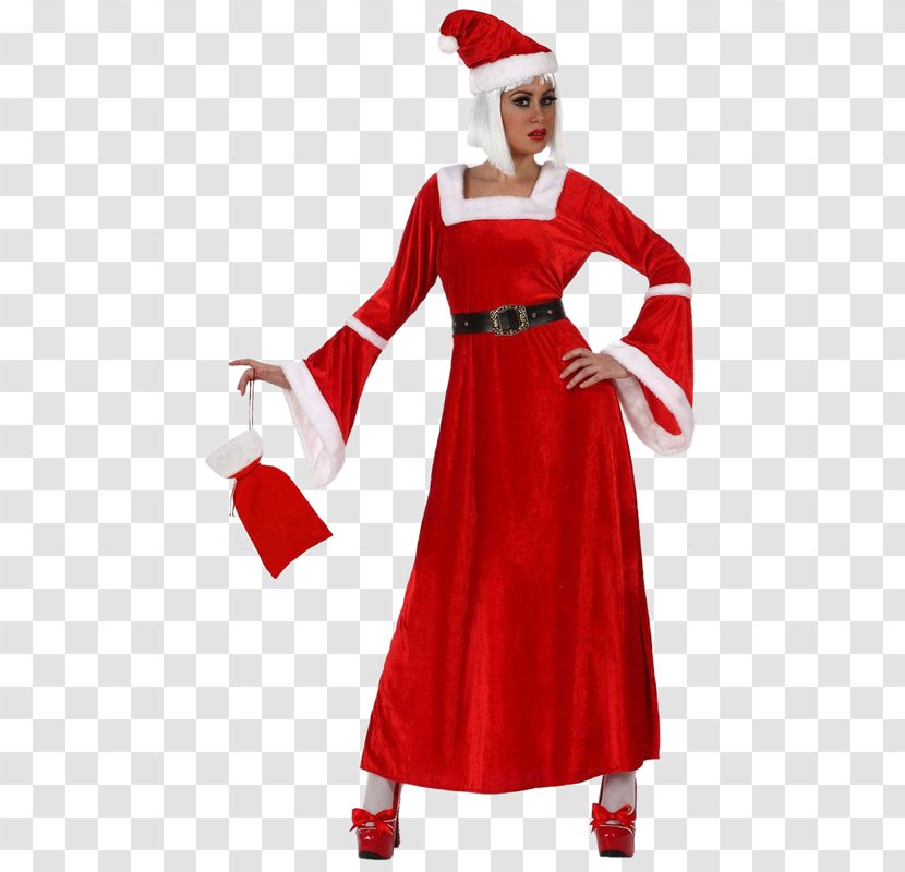 Mrs. Claus Santa Dress Suit Costume - Clothing Sizes Transparent PNG