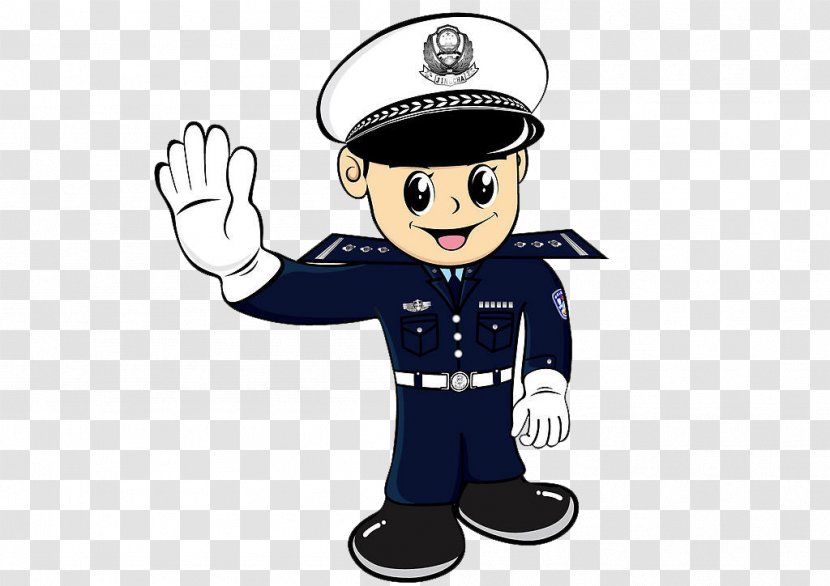 Police Officer Traffic Cartoon - Uniform Transparent PNG