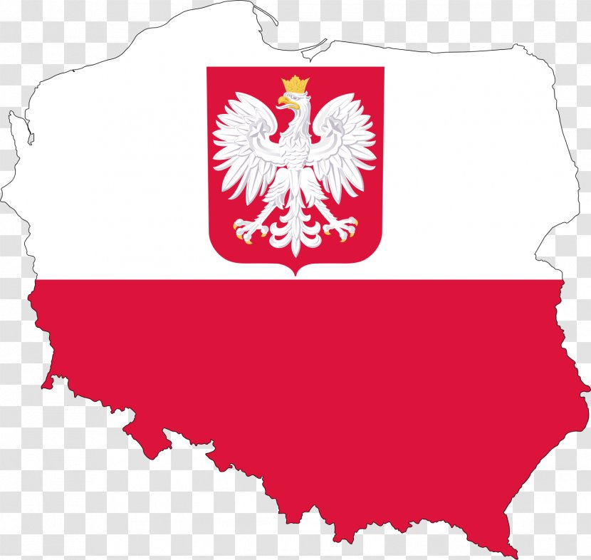 Flag Of Poland Map Clip Art - Heart Transparent PNG
