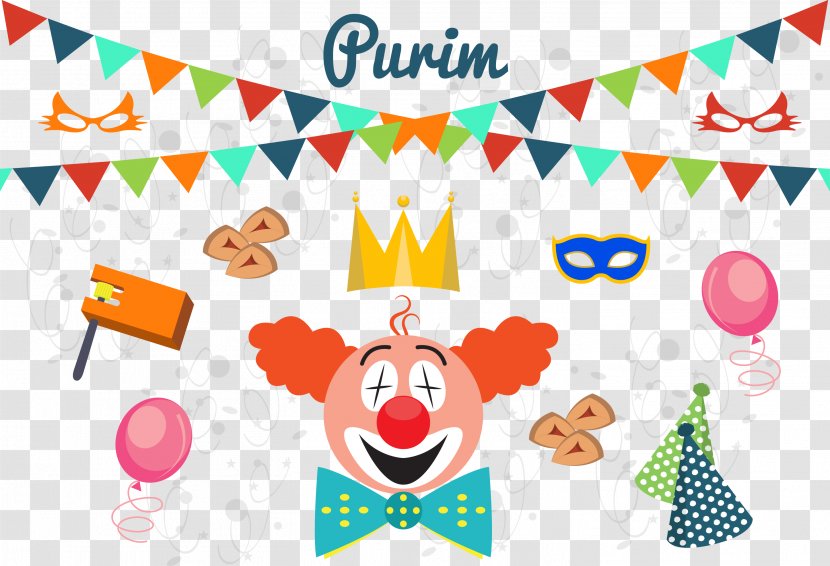 Purim Shabbat Illustration - Vector Funny Clown Transparent PNG