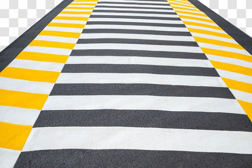 Zebra Crossing Pedestrian Sidewalk Clip Art - Material - Yellow Transparent PNG