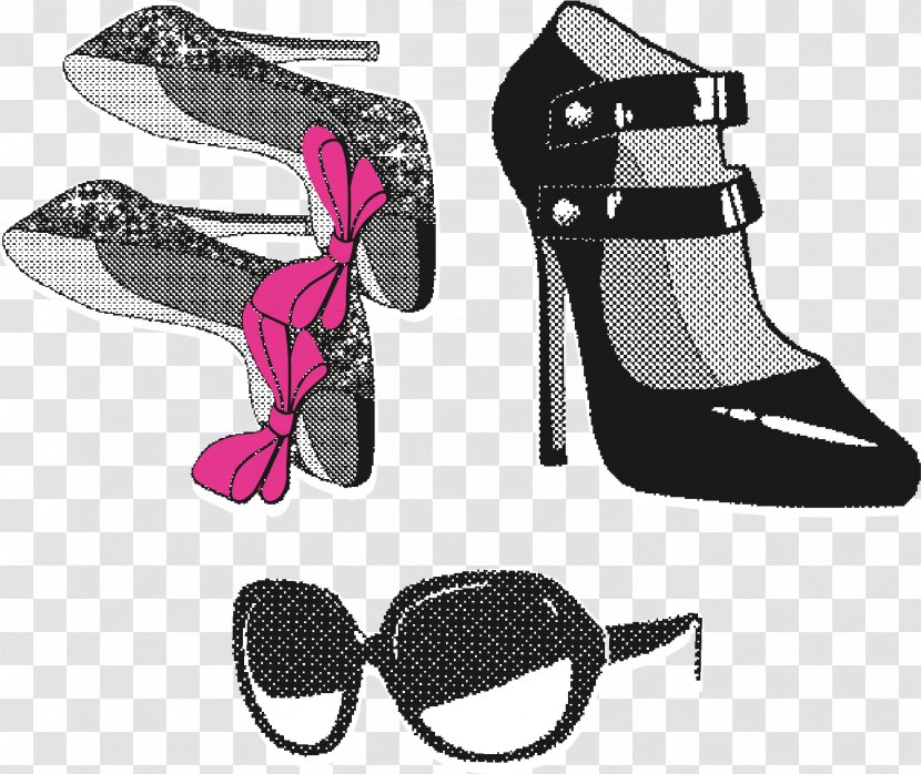 High-heeled Footwear Shoe - Sandal - Glasses Heels Vector Elements Transparent PNG