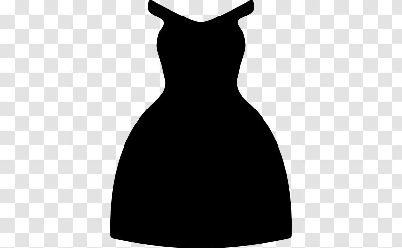 Dress Neck Silhouette White Black M - Sleeveless Transparent PNG