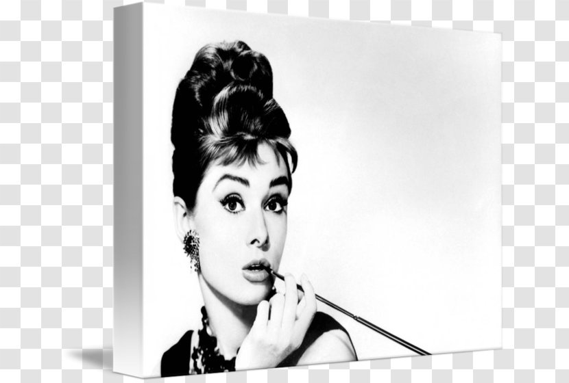 Audrey Hepburn Breakfast At Tiffany's Canvas Print Art - Black And White Transparent PNG