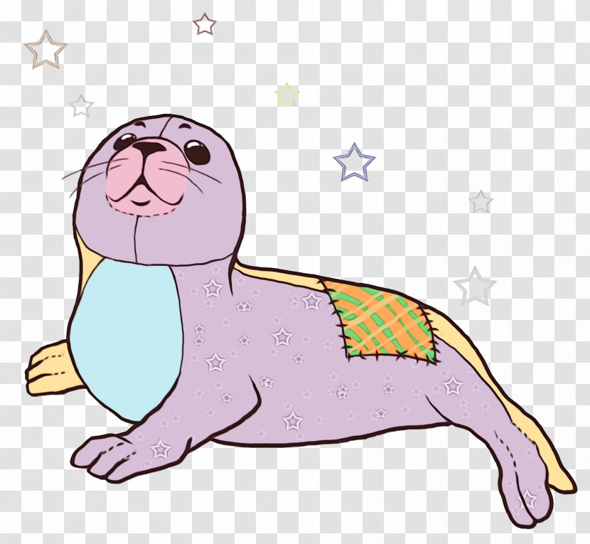 Cartoon Walrus Seal Marine Mammal Earless - Paint - California Sea Lion Nose Transparent PNG