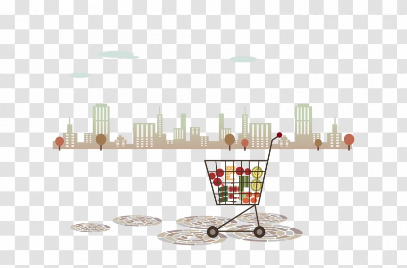 Shopping Cart - Shop - City Architectural Elements Transparent PNG