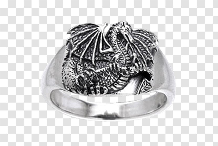 Ring Silver Body Jewellery Fantasy - Dragon Transparent PNG