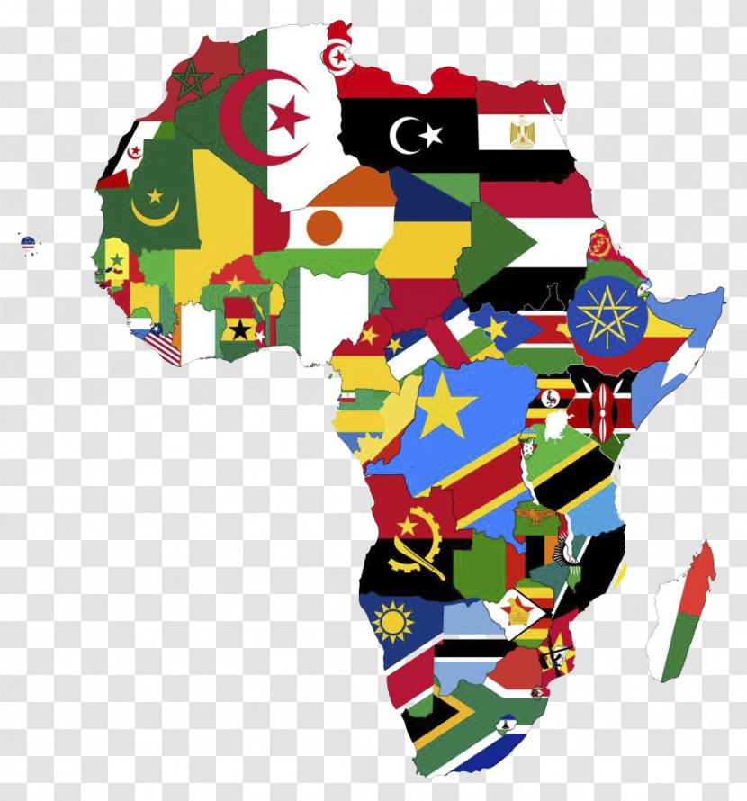 Africa Continent National Flag Map Transparent PNG