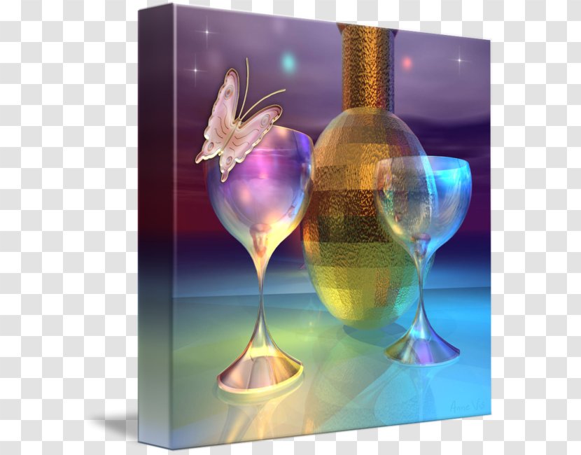 Wine Glass Stemware Bottle - Champagne - Still Life Transparent PNG