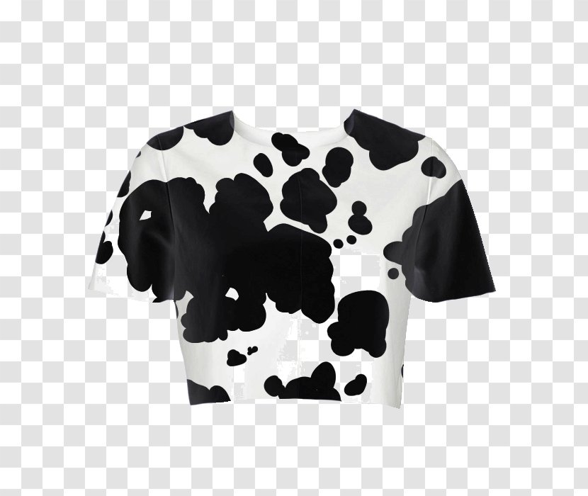 T-shirt Sleeve Cattle Crop Top - Dalmatian Transparent PNG