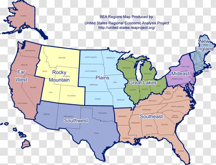 Contiguous United States Southern Great Basin Map Census Bureau - Administrative Division Transparent PNG