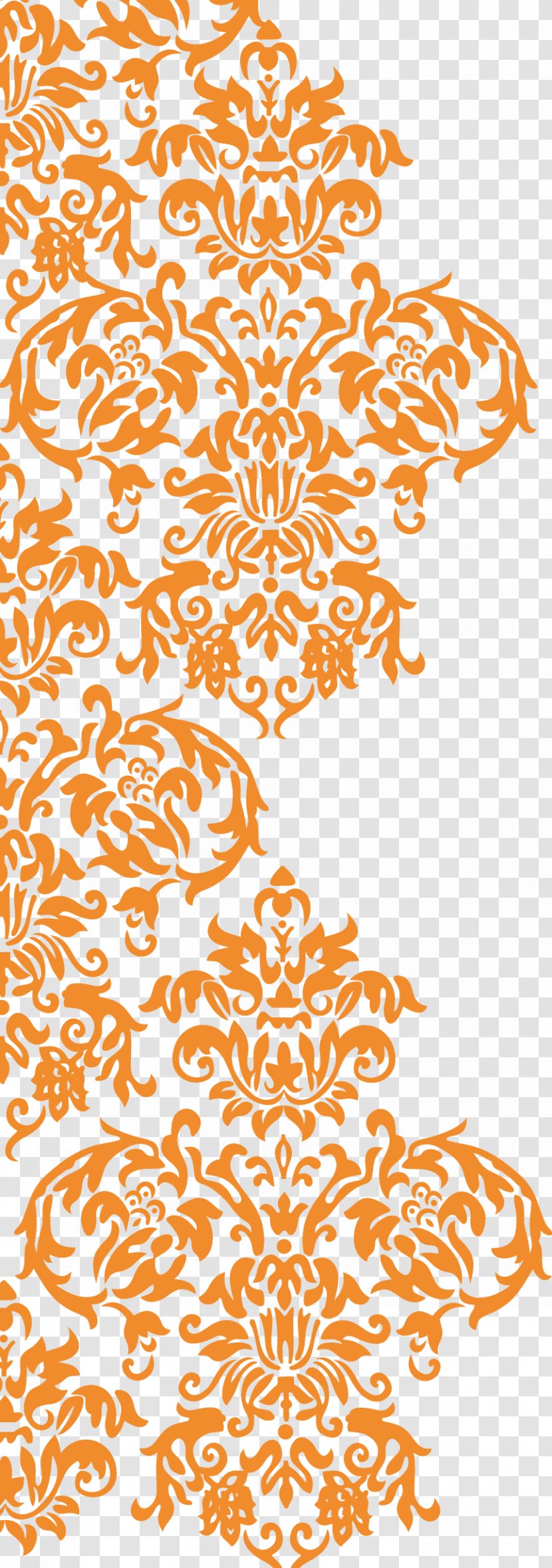 Wedding Invitation Paper Damask Clip Art - Rsvp - Vector Orange Pattern Transparent PNG