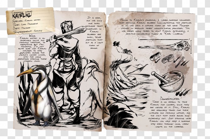 ARK: Survival Evolved Kairuku Waitaki Dinosaur Bird - Printmaking Transparent PNG