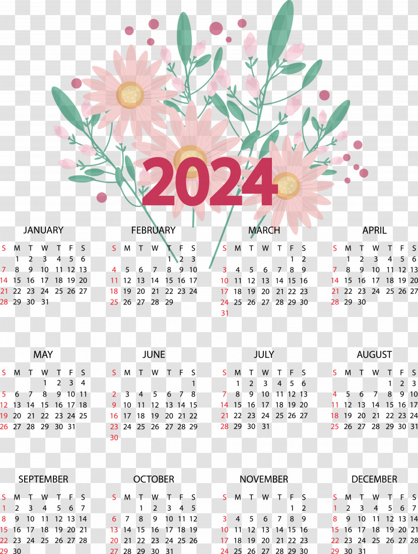 Calendar Flowering Pot Plants (2). Tear-off Calendar Month Calendar Transparent PNG