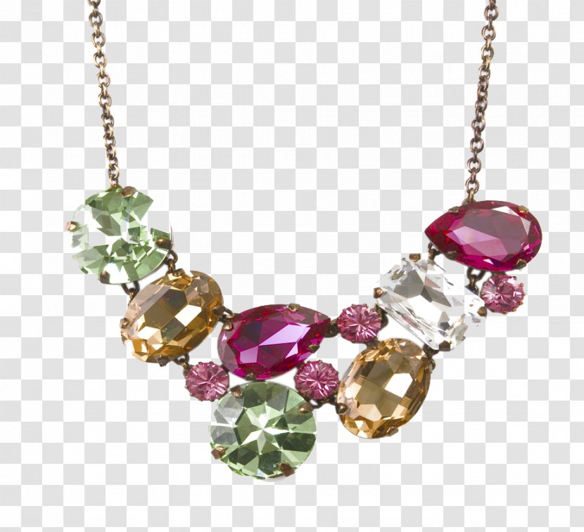 Earring Necklace Ruby Gemstone Pendant - Swarovski Ag - Necklaces Transparent PNG