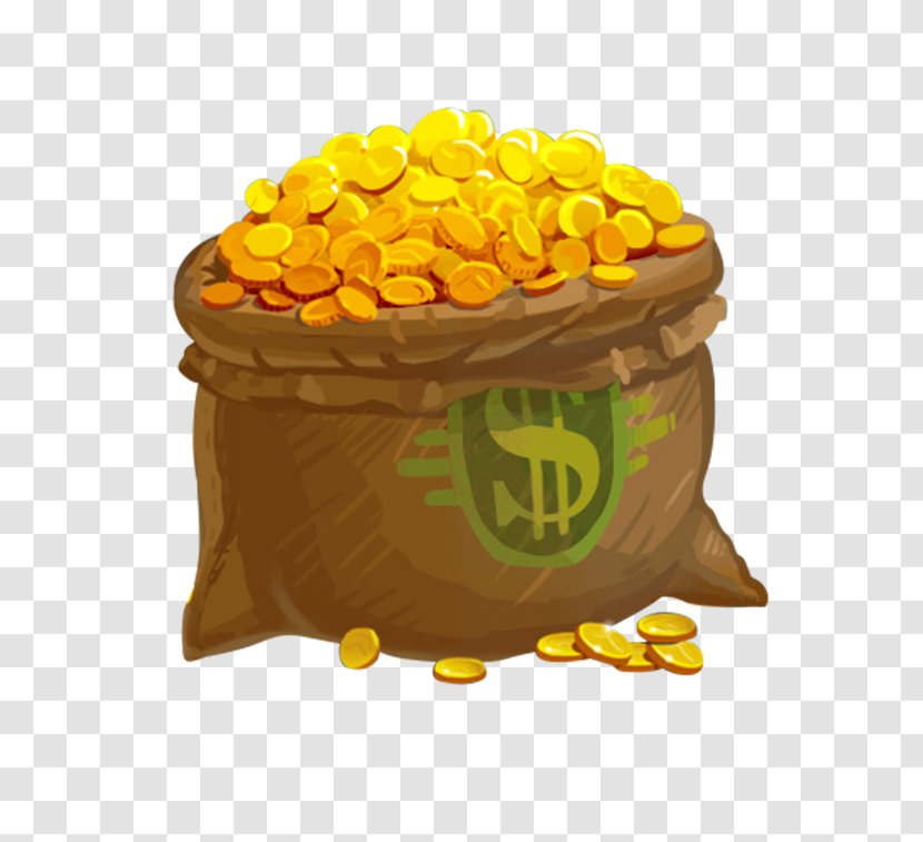 Gold Coin Clip Art Bag - Jelly Bean Transparent PNG