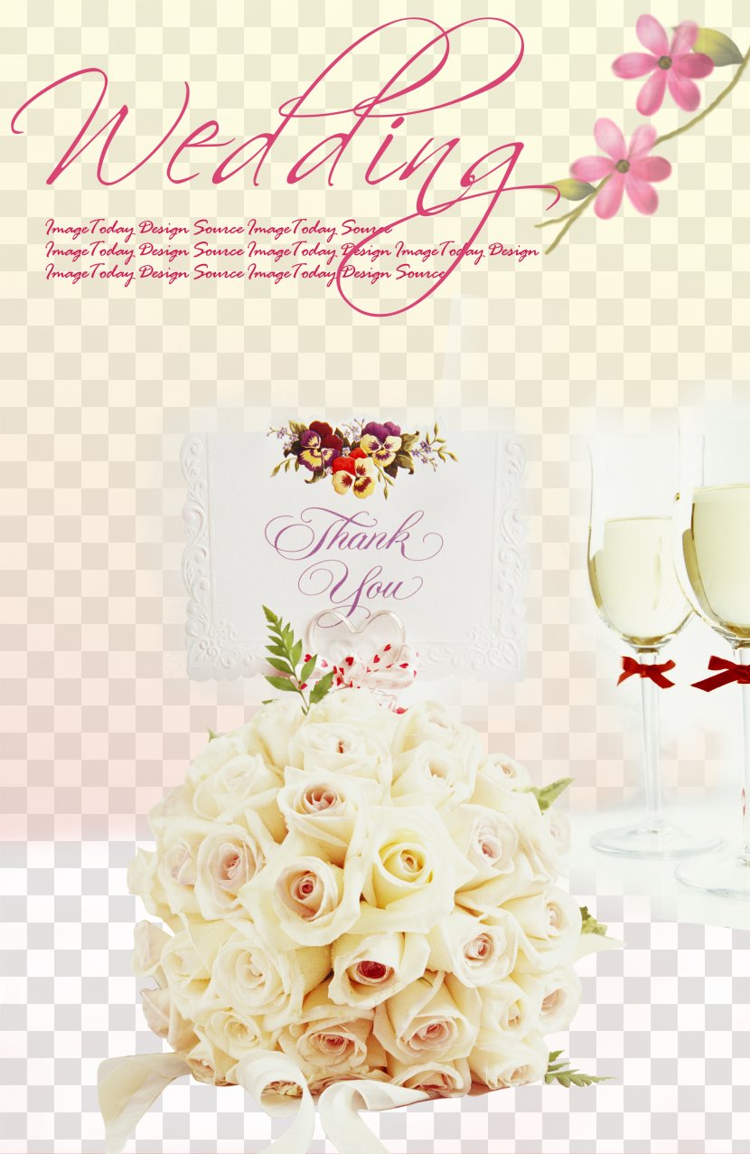 Wedding Invitation Flower Bouquet Bride Convite - Cream - Elegant Transparent PNG