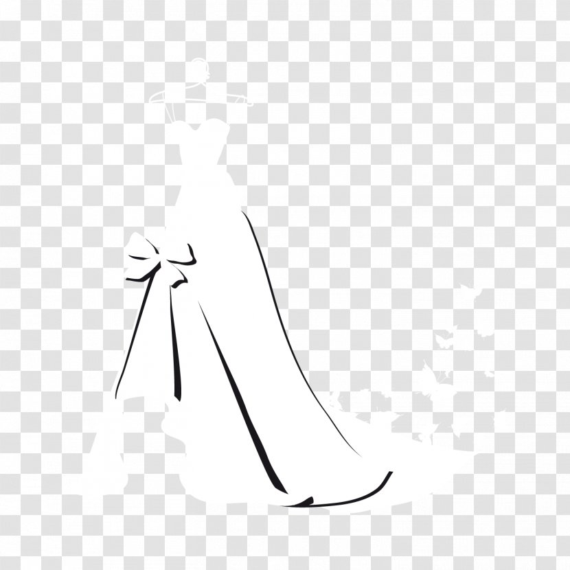 White Shoe Pattern - Black - Wedding Dress And Butterfly Vector Material Transparent PNG