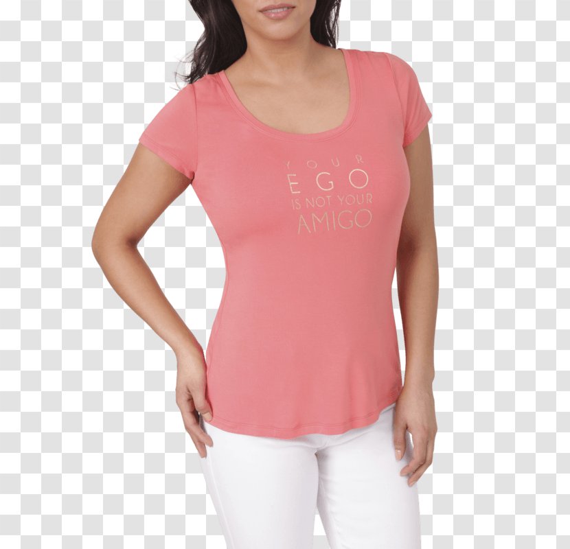 T-shirt Shoulder Sleeve Blouse Sportswear - Pink - Sea Coral Transparent PNG