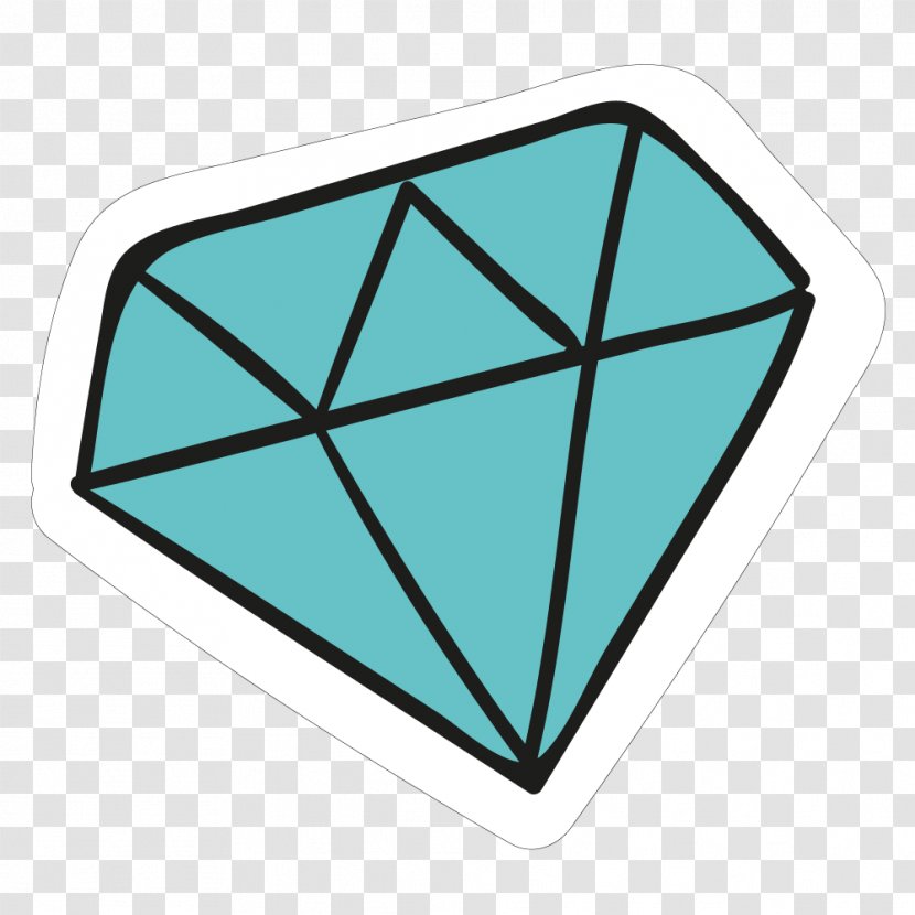 Sticker Telegram Diamond Pop Art - Aqua - Cartoon Transparent PNG